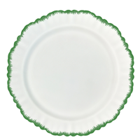 Assiettes de service en céramique à bord coloré pour mariage et traiteur