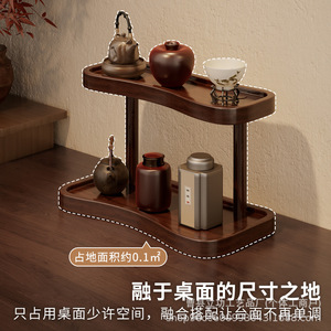 Tiered <b>Desktop</b> <b>Shelf</b> Solid Wood 2 Tier Small Size 32x15x19cm For Home Bedroom Storage Display Rack - Product Image 3