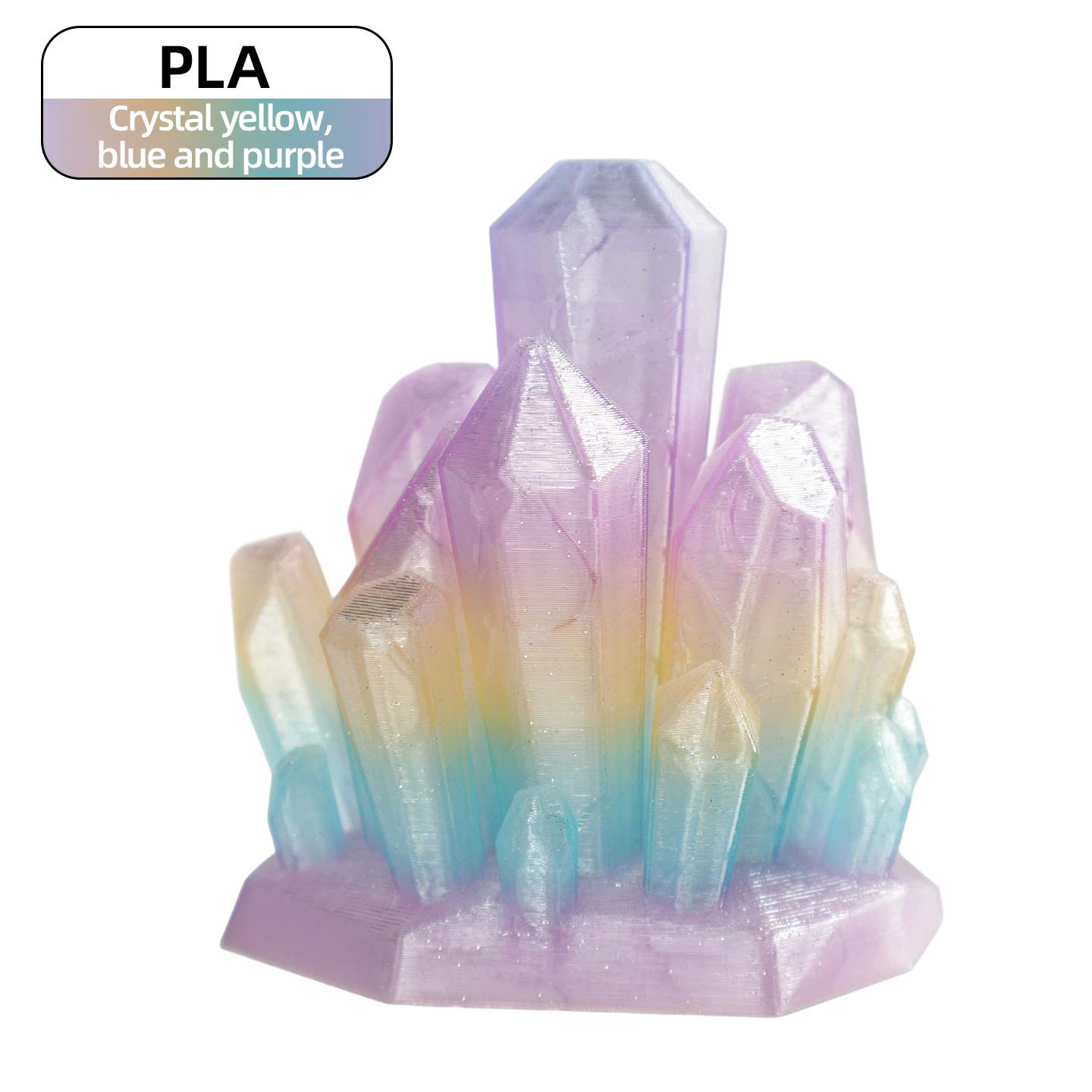 Cristal amarillo azul violeta