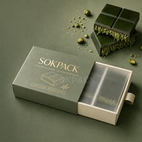 Boîte d'emballage de chocolat avec tiroir coulissant personnalisé, boîte cadeau en carton rigide recyclable de luxe premium à 9 compartiments pour bonbons sucrés