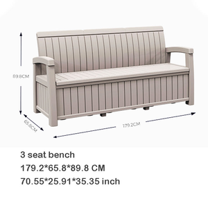 Backyard <strong>Garden</strong> Patio Weather-Proof Armchair <strong>Plastic</strong> Long <strong>Storage</strong> <strong>Bench</strong> 3 Seater Sofa <strong>Storage</strong> <strong>Bench</strong> Outdoor with <strong>Storage</strong> Box - Product Image 2