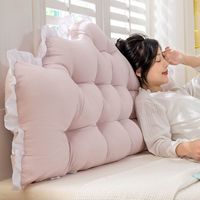 Coussin de tête de lit rembourré personnalisable style influenceur, dossier de soutien lombaire, rembourrage en polyester, couleur unie