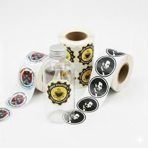 Vente en gros d'étiquette de produit personnalisée Impression de logo d'entreprise Rouleau d'étiquettes d'emballage en feuille <span class=keywords><strong>autocollante</strong></span> Étiquettes de vin pour bouteilles - Product Image 6