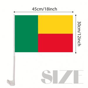 Bandera de Ventana para Auto de Benín a Precio Económico, 12x18 Pulgadas, Logotipo Personalizado con Material de Alta Calidad - Product Image 2