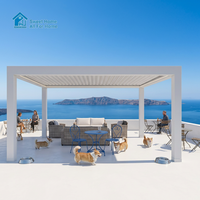 Pergola en aluminium écologique Sweet Home, toit rétractable motorisé à lames orientables, auvent extérieur, gazebo, protection imperméable, éclairage LED facile à installer