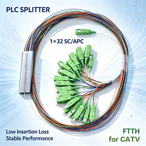 ตัวแยกสัญญาณ PLC แบบเสียสลายต่ำ ประสิทธิภาพเสถียร 1x32 SC/APC สายไฟเบอร์ออปติกภายในอาคาร สำหรับ GPON/EPON FTTH CATV - Product Image 1