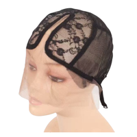 Meilleure vente femmes noir sans colle filet à cheveux chapeau perruque faisant armure Hairne réglable t-forme dentelle élastique maille cheveux cheveux Beaty Salon