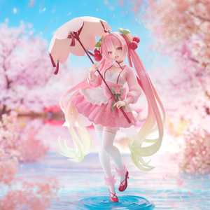 Figura Coleccionable de Anime de PVC, <span class=keywords><strong>Miku</strong></span> <span class=keywords><strong>Sakura</strong></span> con Atuendo de Flor de Cerezo y Paraguas, 100% Oficial, en Caja Original, Venta al Por Mayor - Product Image 3
