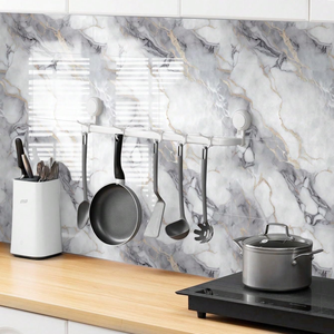Panneau mural de salle de bain étanche | Autocollant mural de <span class=keywords><strong>douche</strong></span> effet marbre PVC facile à installer <span class=keywords><strong>carrelage</strong></span> ignifuge - Product Image 6