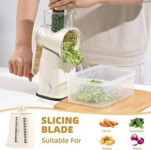 Wholesale 5 in 1 Kitchen Gadget Rotary Cheese Grater Slicer Multifunctional Manual Slicer <b>Vegetable</b> <b>Shredder</b> - Product Image 4