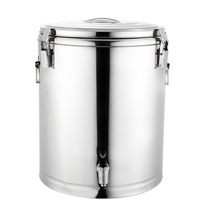 Cubo Aislante de Acero Inoxidable 18-80L con Tapa con Hebilla para Almacenamiento de Arroz, Sopa y Té - Product Image 3