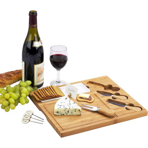 Plateau à fromage en bambou avec ensemble de couteaux, 4 pièces, pour la maison et la cuisine - Product Image 2
