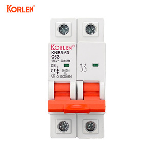 Автоматический выключатель KORLEN 2P 63A, миниатюрный, пластиковый, бытовой, с блокировкой, AC MCB 240/415В 6кА - Product Image 1