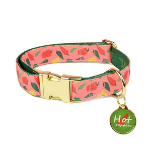 <span class=keywords><strong>Collar</strong></span> de perro mascota de poliéster impreso de doble cara de lujo con hebilla de Metal de liberación rápida etiquetas colgantes de cinta de estilo moderno - Product Image 4