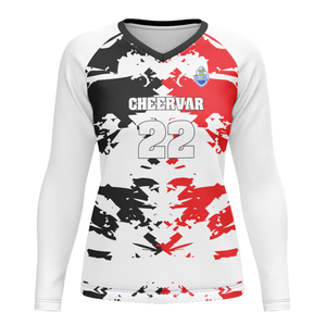 เสื้อวอลเลย์บอลแขนยาวสำหรับผู้หญิงซับเหงื่อเสื้อวอลเลย์บอลดีไซน์คอวี - Product Image 5