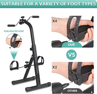 Mini-stepper d'exercice réglable en hauteur pour usage domestique avec bande de résistance - Appareil d'exercice pour les mains et les pieds avec compteur LCD