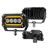 Projecteur de travail LED 36W 4,5 pouces 1743LM 154m longue portée Blanc Jaune Spot Flood DRL 9V-36V 6500K IP68 IP69K Étanche Aluminium