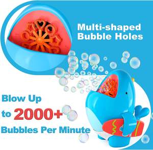 เครื่องยิงฟองอากาศอัตโนมัติรูปปลาวาฬของเล่นกลางแจ้งเครื่องยิงฟองสบู่พร้อม2000 + ฟองต่อนาทีและ2โหมดสำหรับเด็ก - Product Image 6