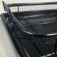 Plateau à légumes en cuivre Plateau de cuisson antiadhésif avec panier à griller à mailles surélevées Ensemble de 2 pièces