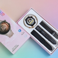 Reloj Inteligente Unisex SK7 Mini, 3 Pares de Correas de Goma, Pantalla AMOLED, Caja de Acero, Resistente al Agua IPX-6, Monitor de Actividad Física, Carga Inalámbrica