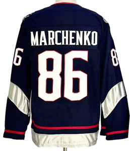 Jersey Hoki Es Columbus Blue Jackets 2026 Nomor 86 #   Kirill Marchenko 8 #   Seragam Olahraga Zach Werenski untuk Pria Muda - Product Image 4