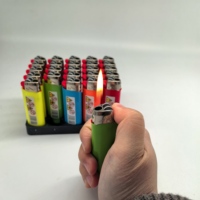 2024 Offre Spéciale haute qualité Design créatif rechargeable en plastique gaz butane briquet classique flamme imprimé Logo flamme stable pour