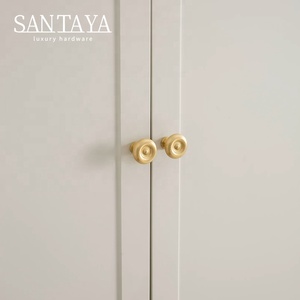 Gagang Kabinet Dapur Santaya Solid Brushed Brass, Kenop Laci Lemari Kamar Tidur, Gagang Furnitur - Product Image 3