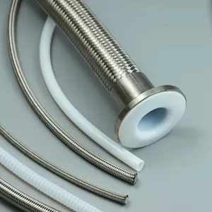 Te flon יצוק גמיש Ss צמה ptfe צינור גלי אולטרה דק צינור te flon Ptfe אניה Ss קלוע צינור בלם רכב Ptfe צינור