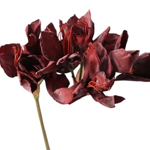 Amaryllis artificiel en soie <span class=keywords><strong>de</strong></span> haute qualité fait main, plante décorative pour Noël, le Nouvel An chinois et les remises <span class=keywords><strong>de</strong></span> diplômes - Product Image 6