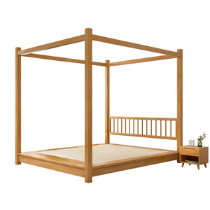 <span class=keywords><strong>Lit</strong></span> double à quatre poteaux en bois massif moderne, style japonais, tatami, <span class=keywords><strong>lit</strong></span> de séjour d'inspiration asiatique du Sud-Est - Product Image 5