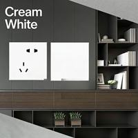 Panel Táctil Empotrable Estándar de 86 mm, Interruptor Universal Impermeable, 10A, Color Crema, Puertos de Carga USB Dobles, Venta al Por Mayor