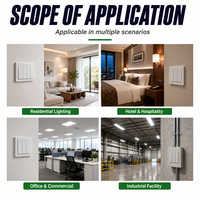 Interrupteur mural modulaire CNFLY vert et blanc 16A 250V 12mm IP20 simple allumage, durable, installation facile, norme thaïlandaise, en PC