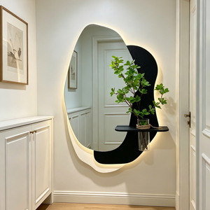 Espejo Decorativo Luminoso de Lujo con Retroiluminación LED <span class=keywords><strong>para</strong></span> Entrada, <span class=keywords><strong>Espejos</strong></span> Irregulares, Florero de Pared con Plantas Verdes <span class=keywords><strong>para</strong></span> <span class=keywords><strong>Baño</strong></span> - Product Image 3
