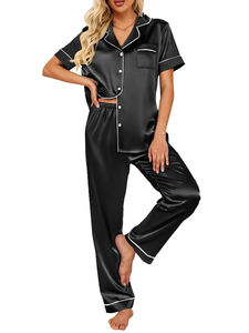 Uzun pijama pantolon seti ile kısa kollu gömlek için 2025 pijama Set Loungewear kıyafeti Pjs pijama kadınlar için - Product Image 2