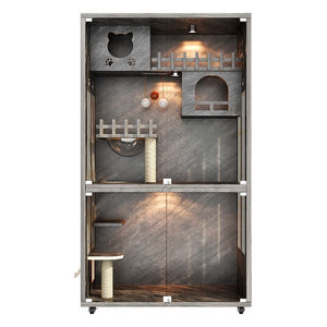 Mehrstöckiges Holz-Katzenhaus Indoor-Katzenbett Katzenmöbel Großes Katzen-Condo - Product Image 4