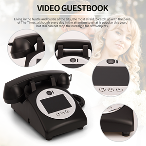 Cổ Điển Châu Âu trang trí video phước lành Máy quay đĩa trang trí video khách cuốn Sách điện thoại đám cưới âm thanh ghi âm tin nhắn cuốn sách - Product Image 3