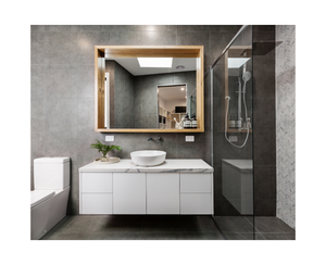 Hotel personalizado moderno baño vanidades venta al por mayor impermeable baño gabinetes con espejo para baños contemporáneos - Product Image 1