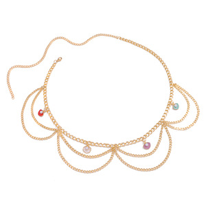 สร้อยคาดเอวสไตล์โบฮีเมียนสุดเก๋ ประดับพู่ทองและจี้เปลือกหอย เหมาะสำหรับวันพักผ่อนริมชายหาด ดีไซน์หลายห่วง ผลิตจากโลหะผสมสังกะสี - Product Image 4