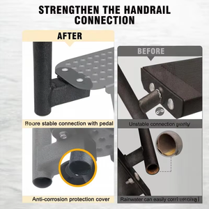 Scala per barche pesanti passi per rimorchio con impugnatura di sicurezza antisdrucciolevole per superficie rimorchi con passo linguistico compatibile con V 4 gradini - Product Image 2