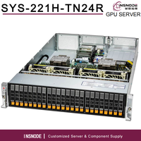 Serveur en rack 2U SYS-221H-TN24R, double processeur Intel Xeon Scalable LGA-4677, 32 DIMM, 8 To DDR5 RECC, PCIe 5.0 NVMe, serveur de virtualisation et d'IA