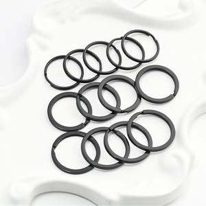 Anelli Portachiavi in Metallo Nero all'Ingrosso, Anelli Piatti Rotondi per Portachiavi, Accessori per Anelli Portachiavi - Product Image 6
