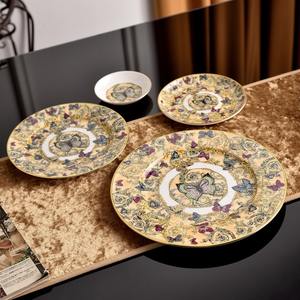 Meilleure vente 58 pièces Vaisselle en porcelaine osseuse papillon doré style occidental, Assiettes de luxe - Product Image 4