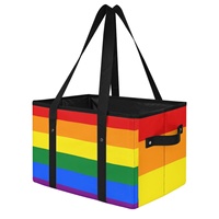 Panier de courses pliable classique personnalisé arc-en-ciel Fierté Gay, panier de transport écologique pour cadeaux d'exposition et courses au supermarché