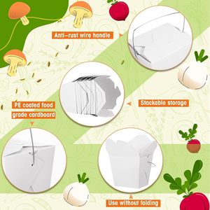 16oz 26oz 32oz Disposable Kraft White Paper Food Packaging Takeout Container Rice Pasta Chinese <strong>Noodle</strong> Paper <strong>Box</strong> <strong>with</strong> <strong>Handle</strong> - Product Image 2