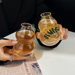 <span class=keywords><strong>Verre</strong></span> créatif en forme de <span class=keywords><strong>gourde</strong></span> pour vin, infusions de fruits à froid, cocktails ; Tasse transparente portable pour portionnement - Product Image 4