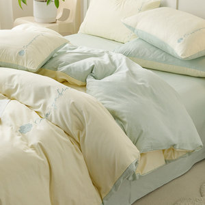 Juego de Ropa de Cama de Poliéster, Simple, Suave, Personalizable, Nórdico, Funda de Edredón, Sábana, Juego de 3 o 4 Piezas para Dormitorio de Estudiantes - Product Image 4