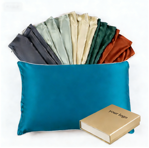Funda de Almohada de Seda 100% de Lujo con Logotipo Personalizado, 30 Momme, Tamaño Queen, Cierre Oculto, Seda de Morera Orgánica 6A con Caja de Regalo - Product Image 1