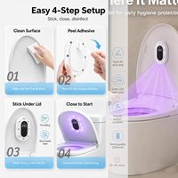 Stérilisateurs de toilettes à batterie rechargeable 2000 mAh avec 8 lampes UVC, design compact, nouvelle version 2026