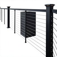 Système de poteaux de garde-corps en acier inoxydable moderne pour terrasse extérieure avec options de tension à faible coût personnalisables