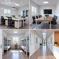VICDOWEX Bâtiment Modulaire Préfabriqué en Conteneurs, Panneaux Sandwich en Acier, Design Contemporain pour Entrepôt, Bureau et Personnel